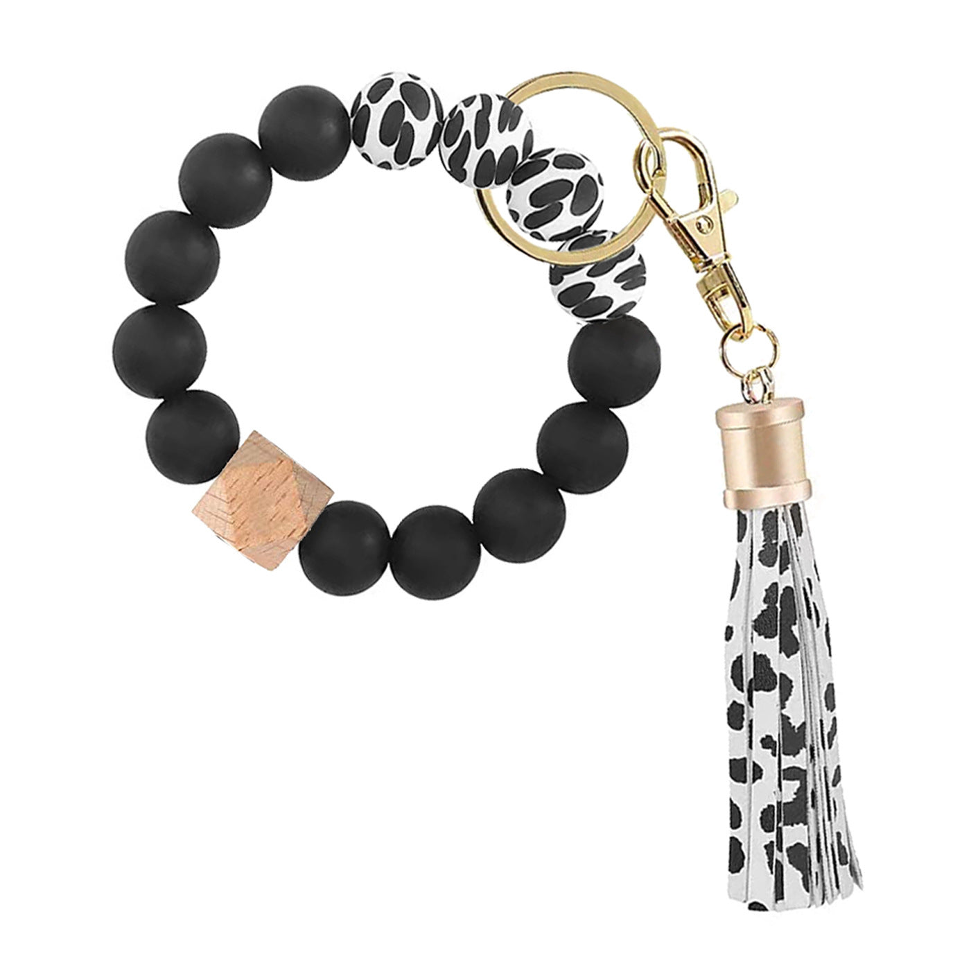 Wholesale PU Tassel Keychain Leopard Camo Silicone Wrist Keychain